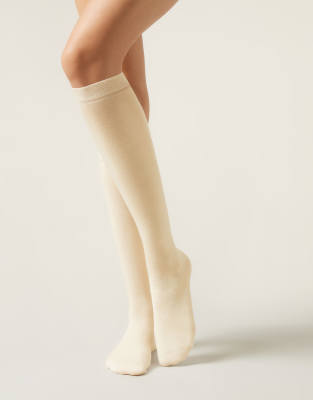 Calzedonia Wool And Cotton Long Socks In White