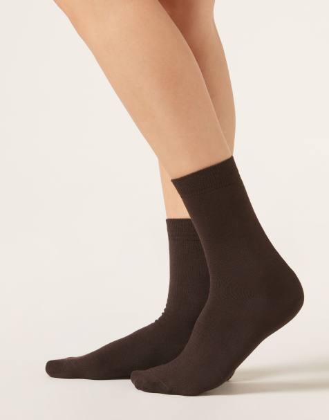 Calzedonia Wool and cotton short socks in brown - view 1