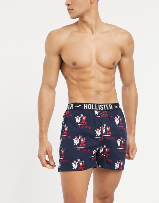 Calzoncillos azules tipo b xer con estampado navide o y logo en la