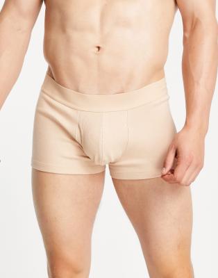 Calzoncillos cortos beis acanalados de ASOS DESIGN