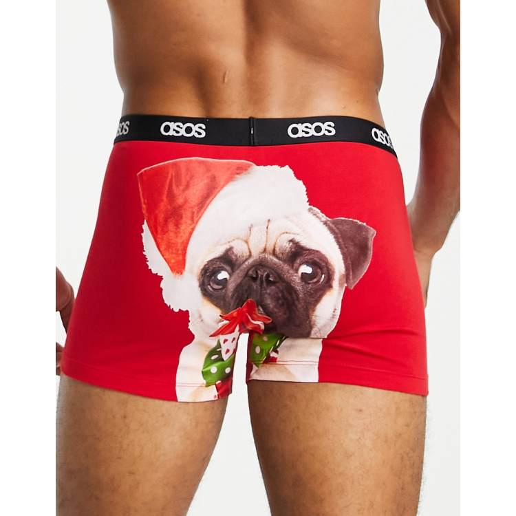 Calzoncillos de Navidad con estampado en la parte trasera de ASOS DESIGN