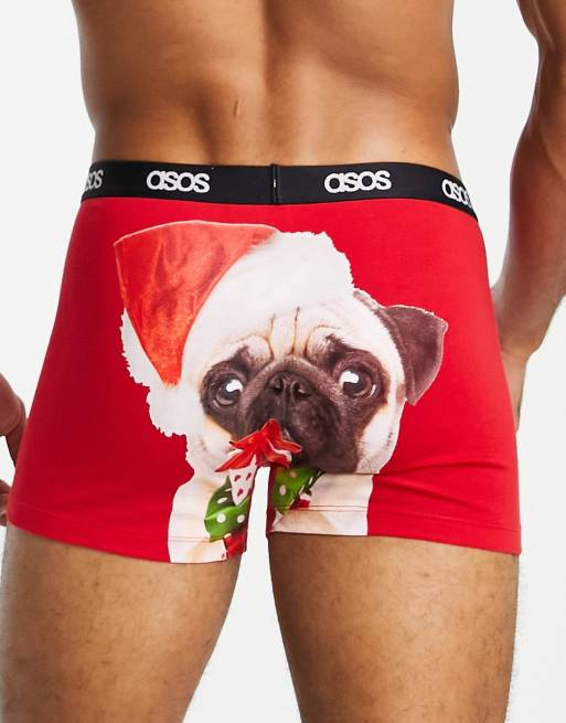 Calzoncillos de Navidad con estampado en la parte trasera de ASOS DESIGN