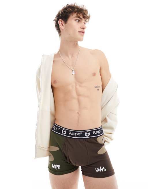 Calzoncillos multicolores estilo boxer con estampado de camuflaje de AAPE BY A BATHING APE ASOS