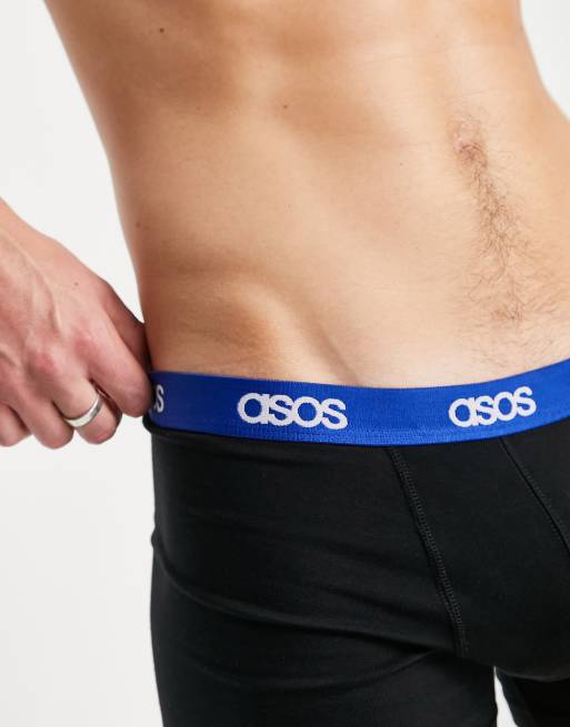 Calzoncillos negros y azules con cinturilla de la marca de punto de ASOS DESIGN, 3 de 4