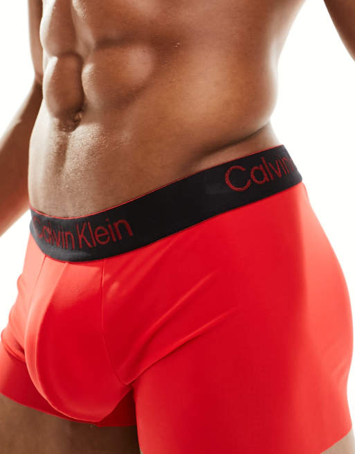 Calzoncillos rojos de talle bajo con cinturilla del logo CK Black de Calvin Klein