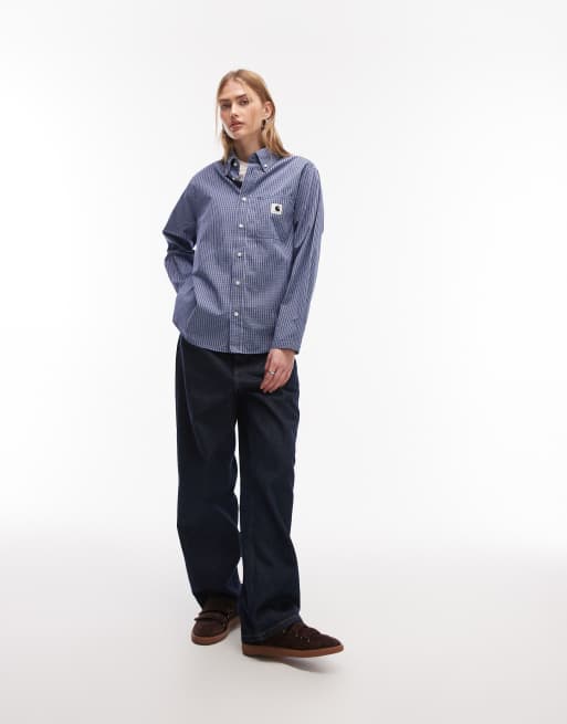 Camisa a cuadros azules de manga larga Groff de Carhartt WIP, 2 de 4