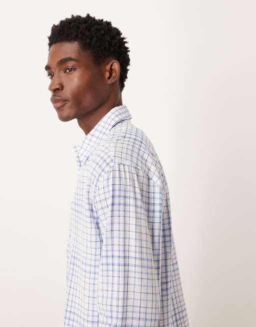 Camisa a cuadros azules holgada de ASOS DESIGN, 4 de 5