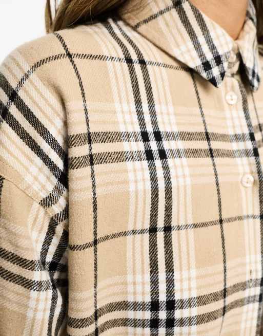 Camisa a cuadros color camel extragrande de ASOS DESIGN , 3 de 4