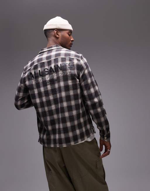 Camisa a cuadros de colores de manga larga Underground de AllSaints