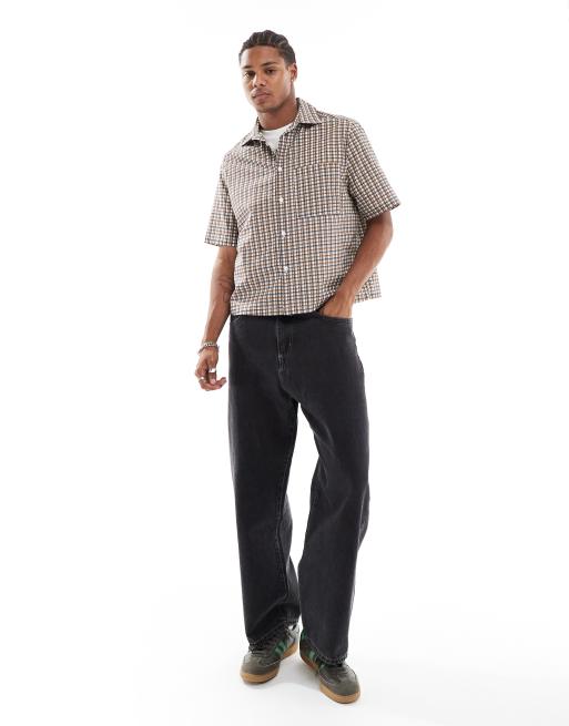 Camisa a cuadros de corte cuadrado holgado y manga corta de ASOS DESIGN, 3 de 4