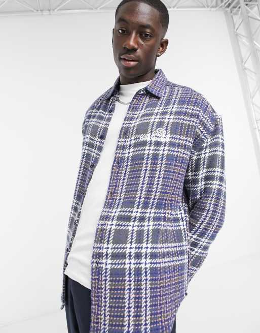 Camisa a cuadros de corte extragrande con texto bordado de estilo años 90 de ASOS Daysocial, 3 de 4