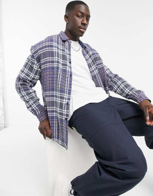 Camisa a cuadros de corte extragrande con texto bordado de estilo años 90 de ASOS Daysocial, 4 de 4