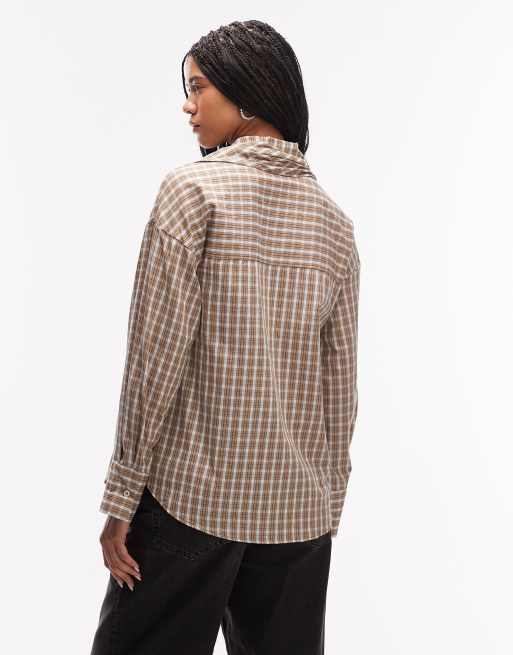 Camisa a cuadros extragrande con diseño cruzado y detalle de fular de ASOS DESIGN, 3 de 4
