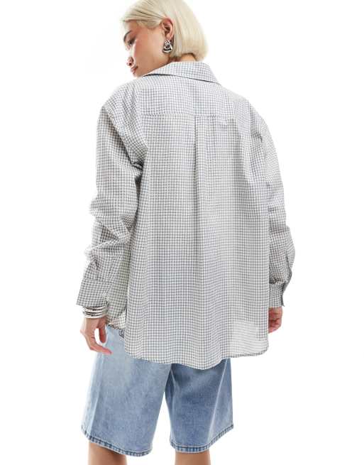 Camisa a cuadros pequeños con botones de sirsaca de Cotton On, 4 de 4