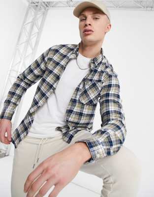 Camisa a cuadros pequeños en colores neutrales Originals de Jack & Jones