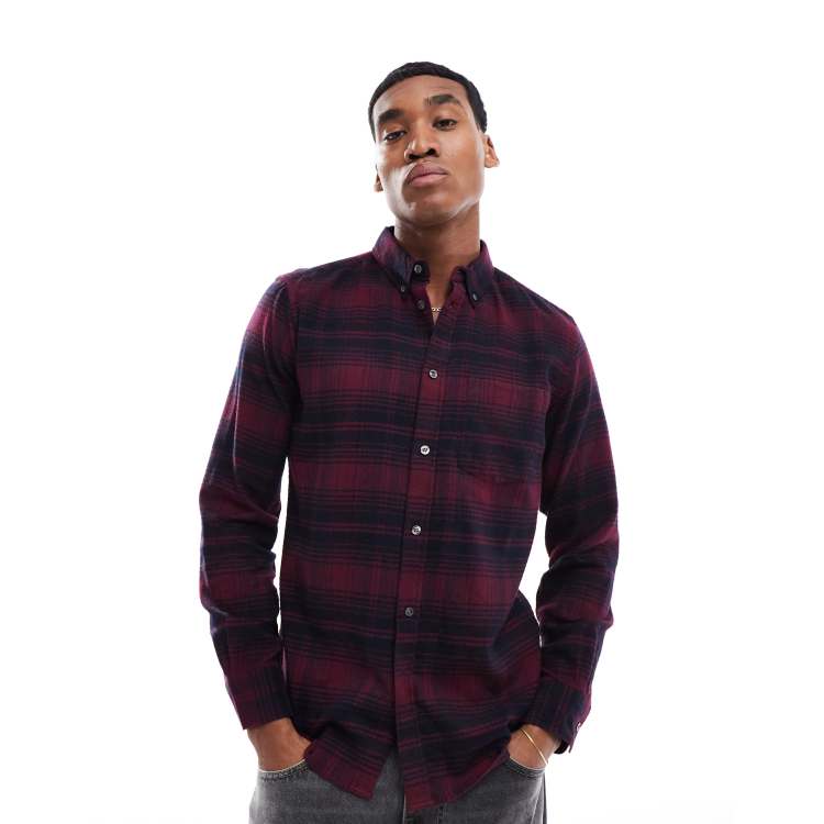 Outfit Camisa De Franela Roja Hombre Camisa Leñador Camisa Cuadros