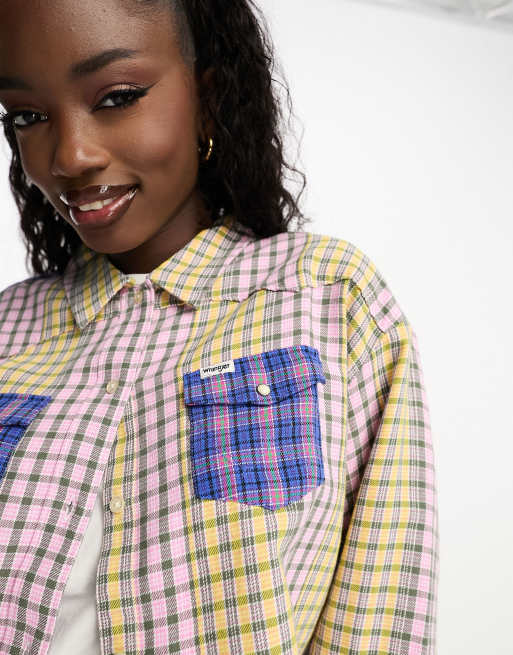 Camisa a cuadros rosas de corte cuadrado de Wrangler, 2 de 4