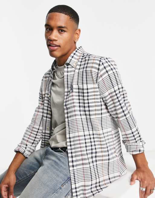 Camisa a cuadros y rayas de corte extragrande y manga larga de Ben Sherman