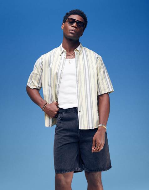 Camisa a rayas amarillas de manga corta de Weekday - view 1