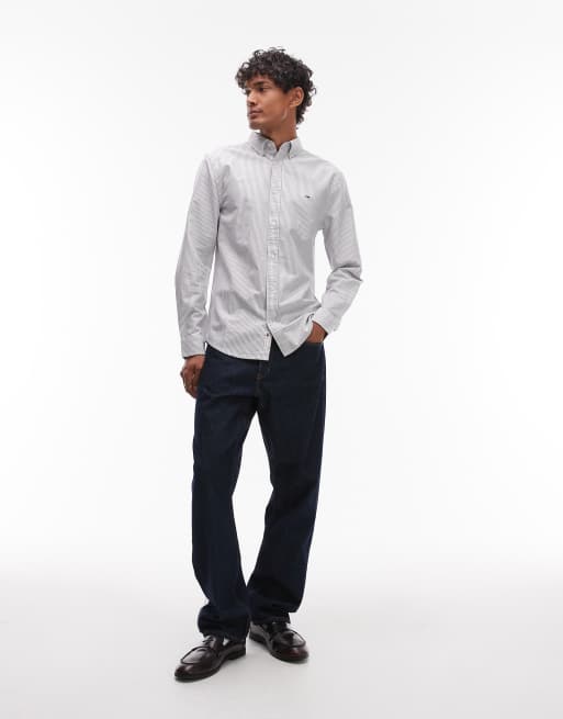 Camisa a rayas azul marino de corte slim de Tommy Jeans , 4 de 4
