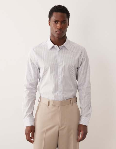 Camisa a rayas azules de popelina de Selected - view 1