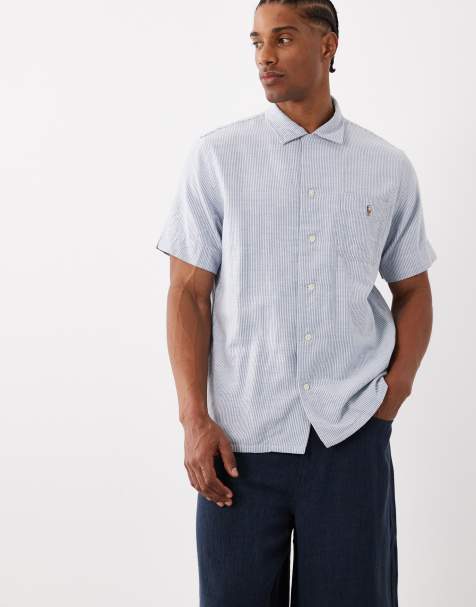 Camisa a rayas azules y blancas de manga corta con logo de icono de Polo Ralph Lauren - view 1