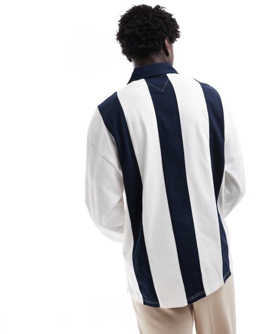 Camisa a rayas blancas y azul marino de estilo rugby Archive de Tommy Jeans, 2 de 4