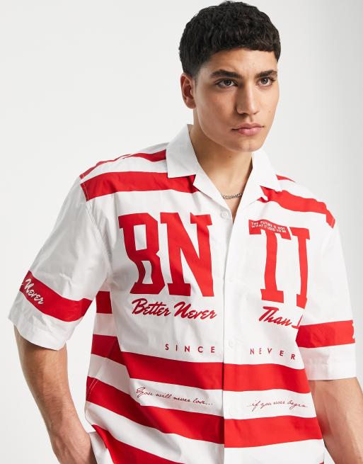 Camisa a rayas blancas y rojas de Topman