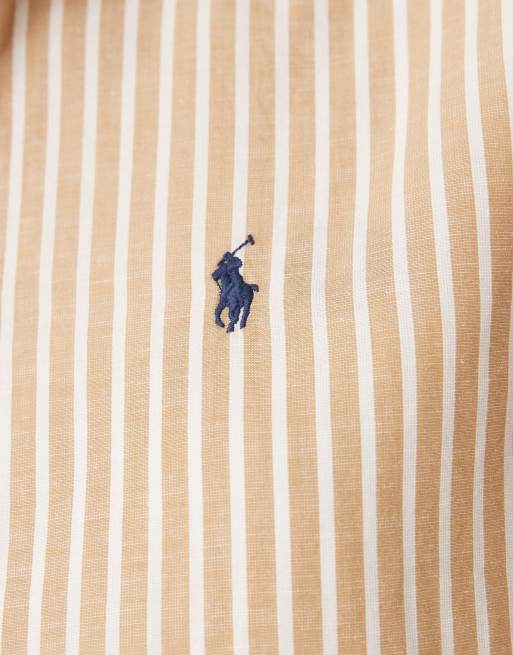 Camisa a rayas blancas y tostado de Polo Ralph Lauren, 3 de 4