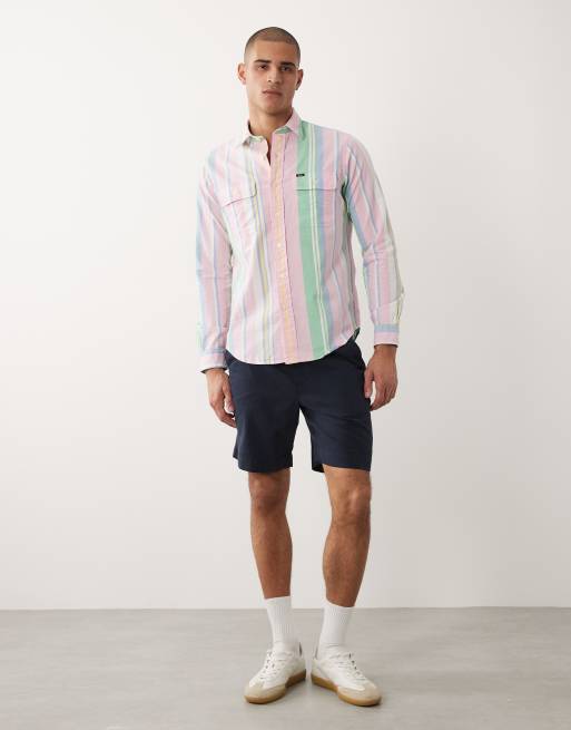 Camisa a rayas multicolores de manga larga con logo de icono de algodón de Polo Ralph Lauren, 2 de 5
