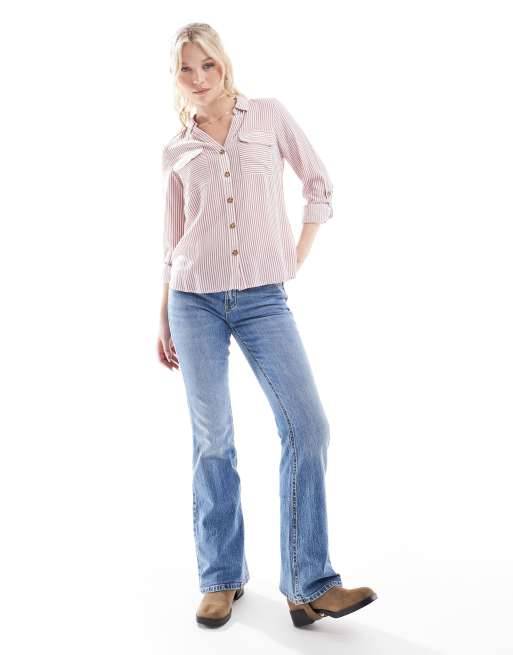 Camisa a rayas rosas y blancas con botones y detalle de bolsillo de Vero Moda, 4 de 4