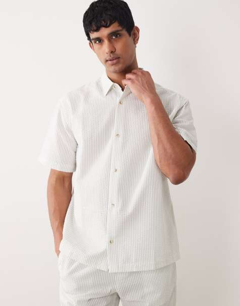 Camisa a rayas verde salvia holgada de sirsaca de ASOS DESIGN (parte de un conjunto) - view 1