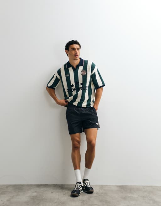 Camisa a rayas verdes de estilo futbolero de punto de Prohibited, 2 de 7