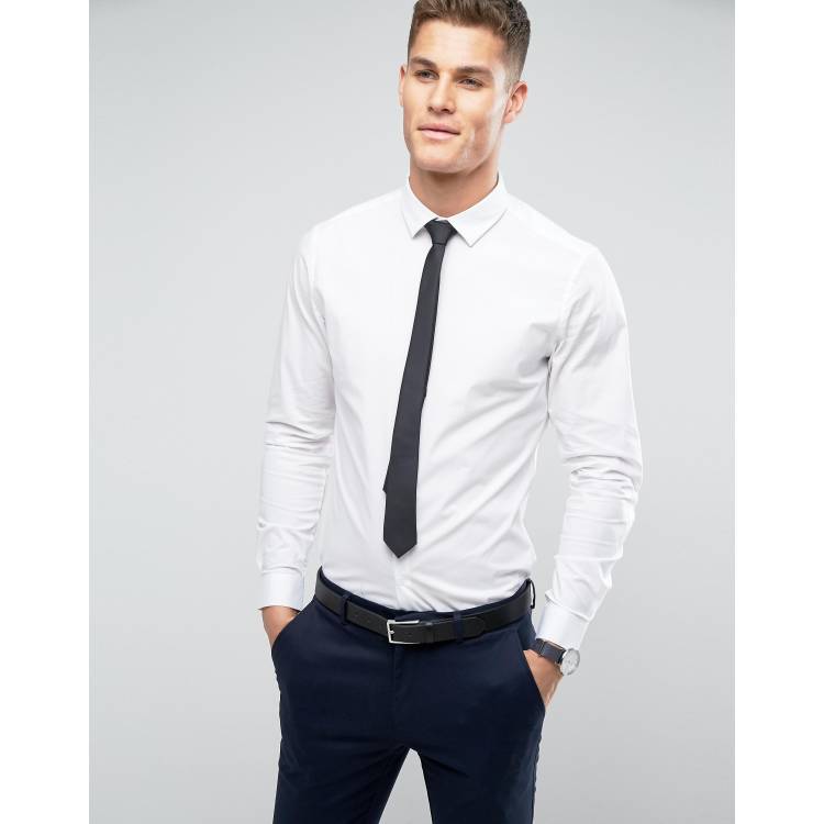 Camisa blanca con negro best sale
