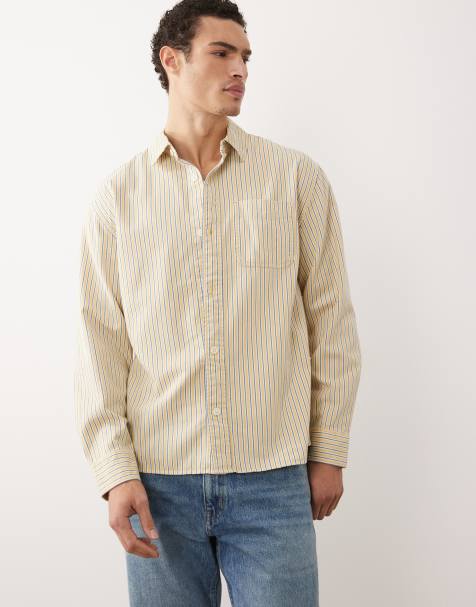 Camisa amarilla a rayas de manga larga de Abercrombie & Fitch - view 1