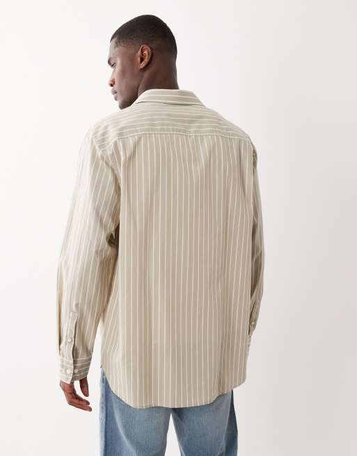 Camisa amarilla a rayas holgada de popelina de Calvin Klein Jeans, 3 de 5
