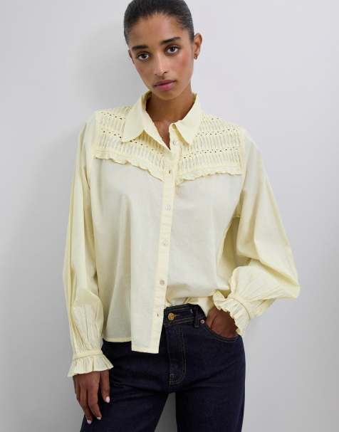 Camisa amarillo claro con pliegues de Scalpers - view 1