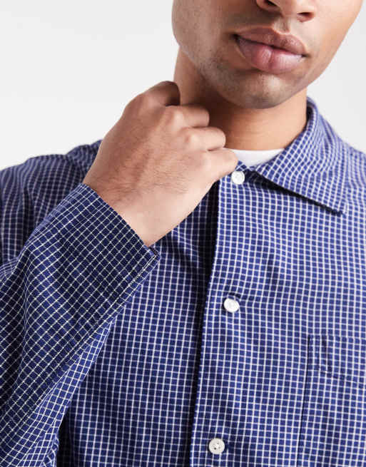 Camisa azul a cuadros de corte cuadrado de Jack & Jones, 5 de 5
