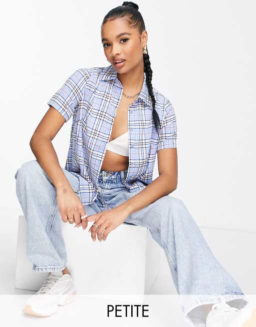 Camisa azul a cuadros de Urban Threads Petite (parte de un conjunto)
