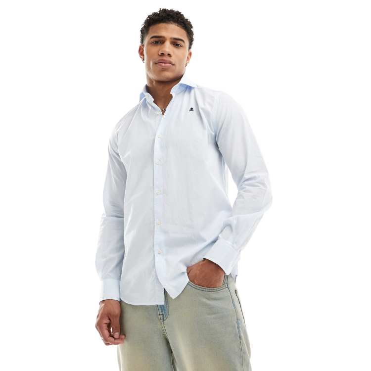Camisa azul rayas blancas sale