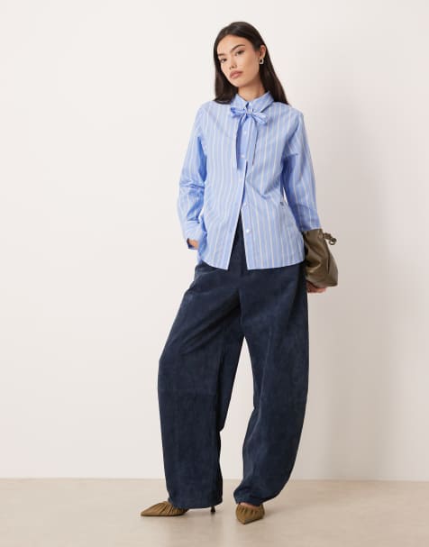 Camisa azul a rayas con lazo al cuello Hepburn de Nobody's Child - view 1