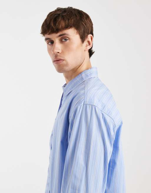 Camisa azul a rayas de corte cuadrado Robin de Redefined Rebel, 4 de 5