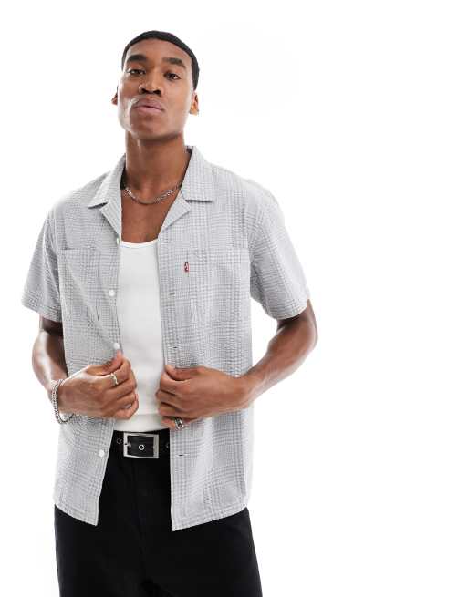 Camisa azul a rayas de corte estándar Camp de Levi's