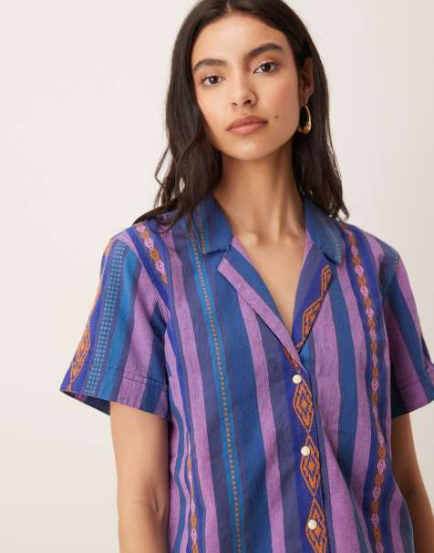Camisa azul a rayas de jacquard de Wrangler x Lainey Wilson - view 1