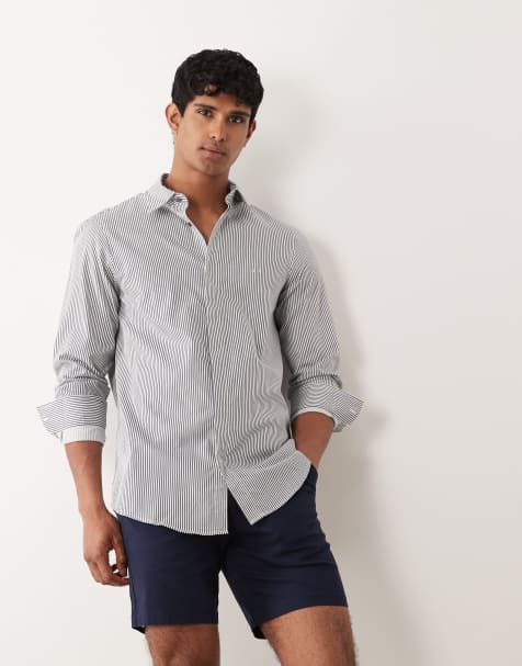 Camisa azul a rayas de manga larga de Armani Exchange - view 1