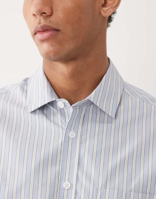 Camisa azul a rayas extragrande con bolsillo en el pecho de ASOS DESIGN, 3 de 5