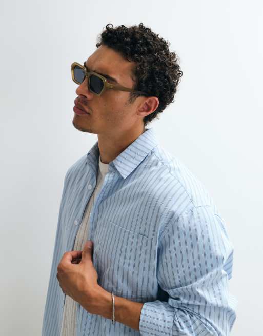 Camisa azul a rayas extragrande de ASOS DESIGN, 3 de 9