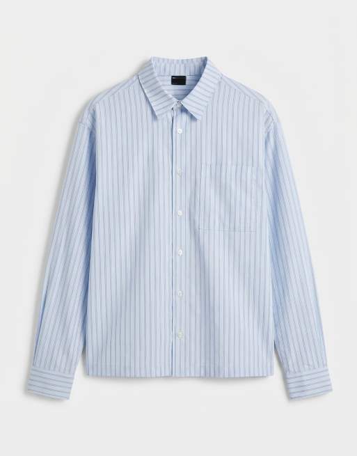 Camisa azul a rayas extragrande de ASOS DESIGN, 6 de 9