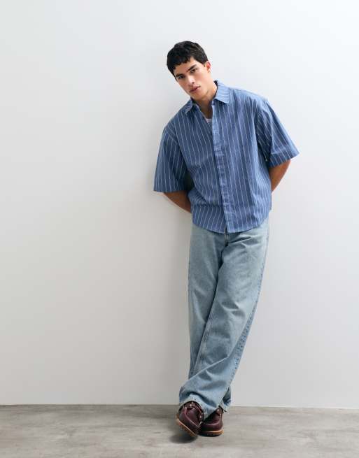 Camisa azul a rayas extragrande de ASOS DESIGN, 5 de 5