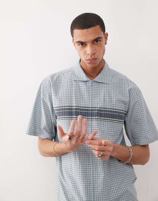 Camisa azul con cremallera y patrón ondulado de Gramicci, 4 de 4
